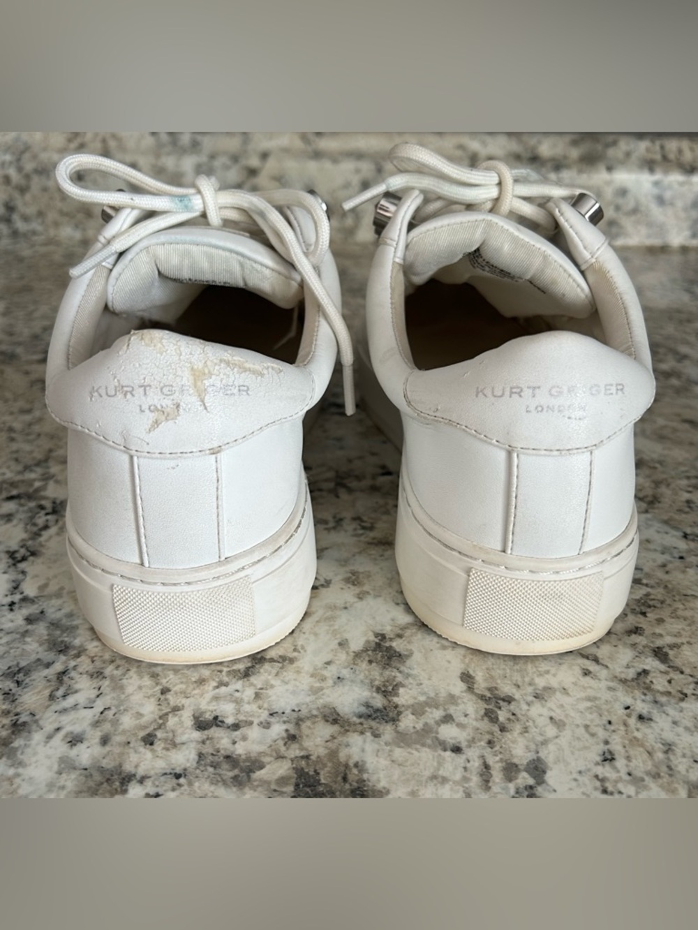 Kurt Geiger London Liviah White Leather Rainbow Crystals Chunky Sneakers Size 37 - Picture 11 of 14